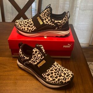NWB Leopard Print Puma Tennis Shoes